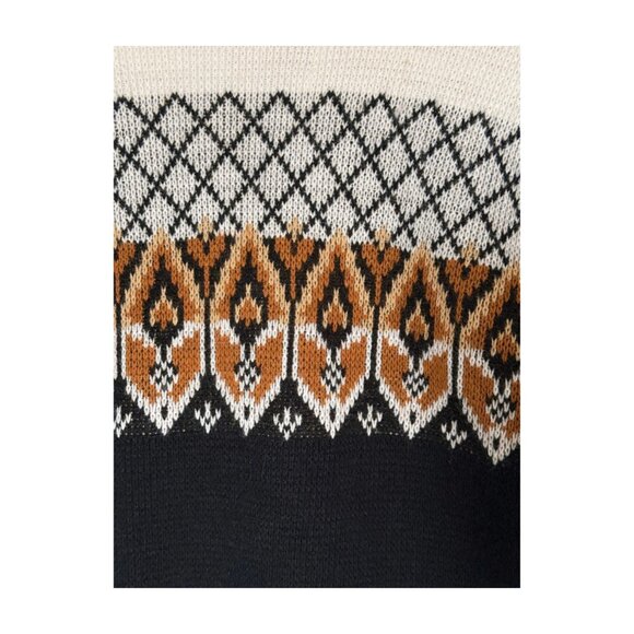 Vintage 80s Esprit by Campus Fair Isle Sweater – XS – Made in USA – Black Ivory - Picture 4 of 5